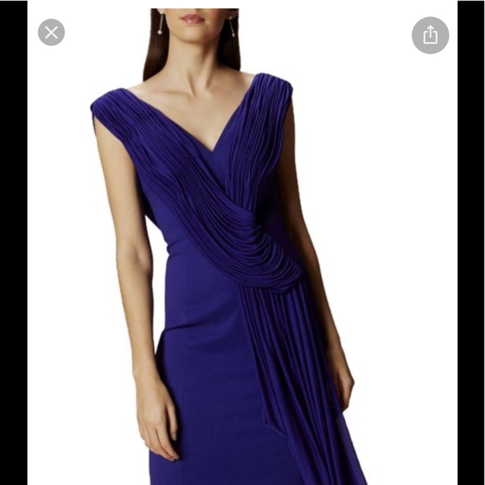 NWT Karen Millen draped deep V neck pencil dress